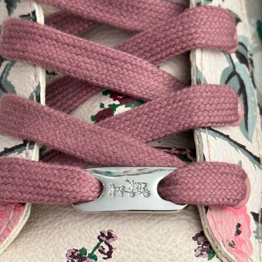 Coach Women's  High Top sneakers shoes pink floral size 6b - Picture 3 of 11